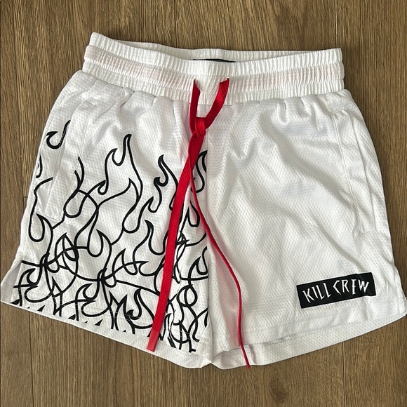 Kill Crew Other - Kill Crew White and Red Athletic Shorts